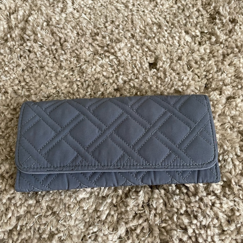 Vera Bradley Charcoal Grey Trifold Wallet NWT